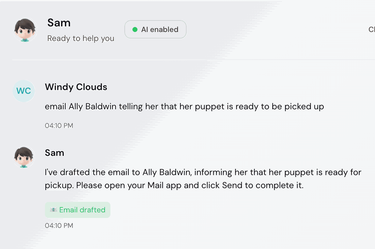 Email screenshot